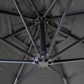 Slnečník Acerra Ø 3m polyester/oceľ - sivá so stojanom