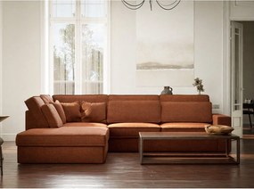 Ženilková rohová pohovka v medenej farbe (ľavý roh/do L) Kirou – Maison de Rêve