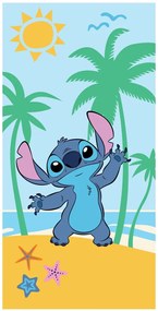 Bavlnená plážová osuška Lilo & Stitch – motív Na slnečnej pláži - 100% bavlna - 70 x 140 cm
