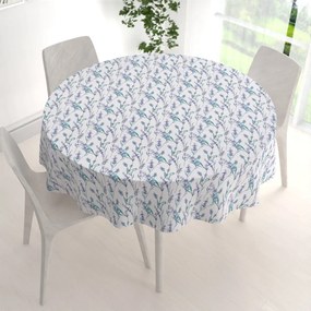 Biante Teflónový okrúhly obrus TF-088 Levandule na bielom Ø 60 cm