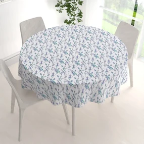 Biante Teflónový okrúhly obrus TF-088 Levandule na bielom Ø 120 cm