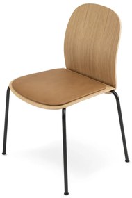 Koňakovohnedé/v prírodnej farbe stohovateľné jedálenské stoličky v súprave 2 ks v dekore duba Book – Gazzda