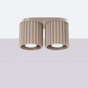 Stropné svietidlo Aura, 2x tmavobéžové hliníkové tienidlo, (10 cm)