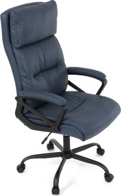 Kancelárske kreslo PEDRO — ekokoža, modrá