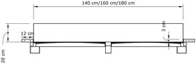 Dvoulůžková postel CONE 03 140x200 z masivu