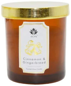 Arome Sviečka vo farebnom skle s viečkom, Cinnamon & Gingerbread, 125 g