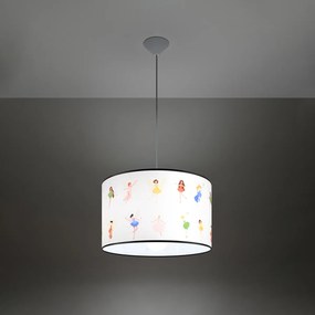Detské závesné svietidlo Fairy, 1x plastové tienidlo so vzorom, (fi 40cm)