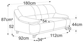 Dvojmiestna pohovka RIMINI hnedá