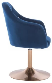 LuxuryForm DESIGN Kreslo ROMA VELUR na zlatom tanieri - modré