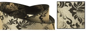 Závesné svietidlo WERONA 1, 1x čierne/zlaté textilné tienidlo so vzorom