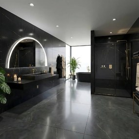 Rea Goya konglomerátové umývadlo, 70 x 46 cm, čierna matná, REA-U8802