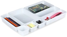 VILDE Súprava 8ks organizérov do zásuvky, biela, MODULAR 31 cm x 46 cm x 4,5 cm