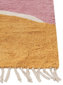 Bavlnený koberec 140 x 200 cm viacfarebná a ružová XINALI Beliani