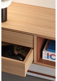 Tehlovočervený konzolový stolík v dubovom dekore Teulat Yoko