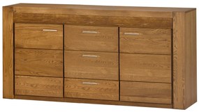 Komoda Velvet II 47 181 cm z masívu s LED osvetlením rustikálny dub