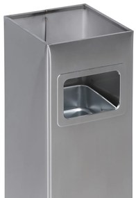 Odpadkový kôš s popolníkom a vnútornou nádobou, 11,5 l, nerez