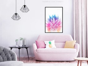 Artgeist Plagát - Colourful Pineapple [Poster] Veľkosť: 30x45, Verzia: Zlatý rám