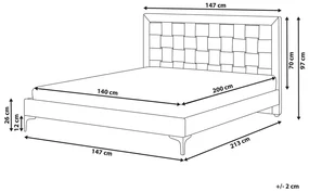 Manželská posteľ 140 cm LIMO (polyester) (tmavozelená) (s roštom). Vlastná spoľahlivá doprava až k Vám domov. 1022886