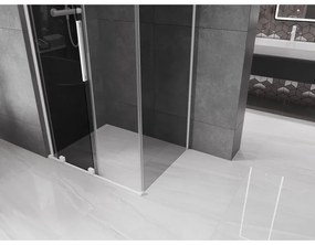 Mexen Velar L, sprchový kút s posuvnými dverami 110 x 85 cm, 8mm šedé sklo, biela matná, 871-110-085-43-20