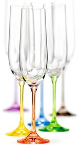 Bohemia Crystal Farebné poháre na šampanské Rainbow 40729/D4641/190ml