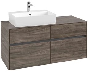 VILLEROY &amp; BOCH Collaro závesná skrinka pod umývadlo na dosku (umývadlo vľavo), 4 zásuvky, 1200 x 500 x 548 mm, Stone Oak, C12900RK