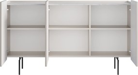 Komoda Malmi 150 cm - kašmírová / crema bianca / čierna