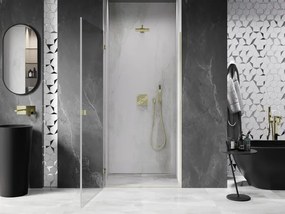 Mexen, Mexen Lunar-B Otočné ľavé sprchové dvere 75 cm, transparentné, brúsené zlaté - 832-075-000-55-00-L