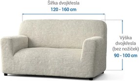 Bielastické poťahy COSTINA smotanová dvojkreslo (š. 120 - 160 cm)