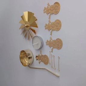 DECOLED Anjel zvoní, 8 x 13 cm, snehuliaci, zlatá