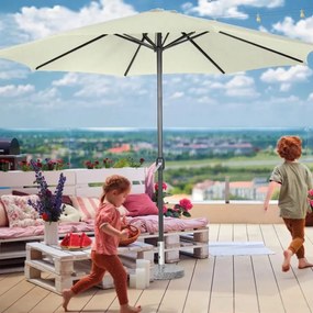 MIADOMODO slnečník s kľučkou 250 cm, krémový