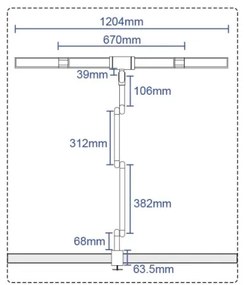LED Stmievateľná flexibilná stolná lampa LED/36W/230V 3000-6500K CRI 92 čierna