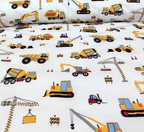 Detské obliečky Nákladné vozidlá 140x200 + 70x90 cm – 100 % bavlna, zips, strojový motív