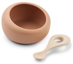 LIEWOOD Silikónová miska + lyžička pre deti Sparia Tuscany Rose