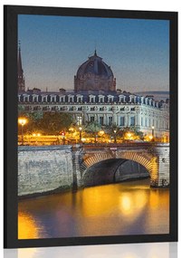 Plagát nábrežie Paríža - 60x90 white