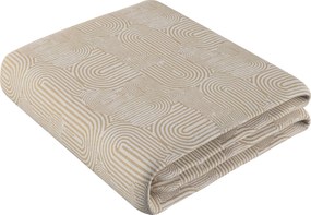Prehoz na posteľ 220x260 cm farba produktu béžová látka zapletaná, vzorované