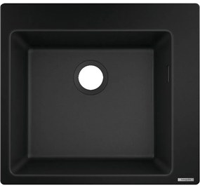 HANSGROHE S510-F450 SilicaTec granitový drez, montáž na pracovnú dosku, 560 x 510 mm, grafitová čierna, 43312170