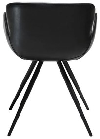 Čierne čalúnené jedálenské kreslo s podrúčkami Gaia – DAN-FORM Denmark