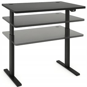 Elektrický výškovo nastaviteľný stôl 140 cm – čierny s LED podsvietením