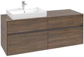 VILLEROY &amp; BOCH Collaro závesná skrinka pod umývadlo na dosku (umývadlo vľavo), 4 zásuvky, 1400 x 500 x 548 mm, Arizona Oak, C08500VH