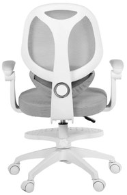 Detská otočná stolička Neoseat JUNI 009 s podnožou — látka, sivá