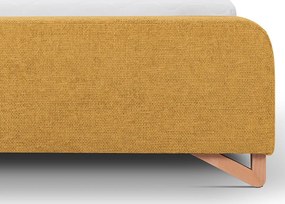 Posteľ Flamingo 180x200 cm, žltá štruktúrovaná tkanina