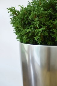 Luxusný kvetináč OPALA, sklolaminát, výška 55 cm, strieborná metalíza