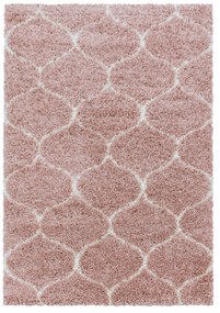 Ayyildiz, Kusový koberec Salsa Shaggy 3201 rose, 80x250, ružová, obývacia izba