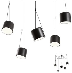 Redo 01-1828 - Luster na lanku DODO 5xE27/15W/230V pavúk UN0012