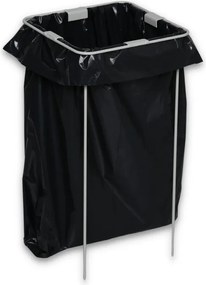 Kôš na triedený odpad, stojan na odpadkové vrecia, sivá/žltá, 3x 42 l