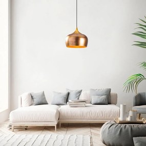 Závesné svietidlo v zlatej farbe s kovovým tienidlom ø 30 cm Berceste – Opviq lights