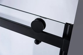 BPS-koupelny Posuvné sprchové dvere HYD-PD03D 120 čierne/transparent pre inštaláciu do niky + vanička HYD-OSV-ST06C 120x100 biela