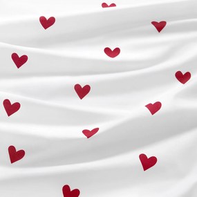 Goldea prestieranie na stôl 100% bavlnené plátno - červené srdiečka na bielom - sada 2ks 30 x 40 cm
