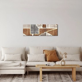 Obraz - Tvary (s hodinami) (90x30 cm)