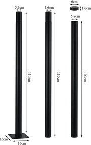 BRILAGI-LED Vonkajšie pouličné svietidlo so stĺpom 3 m URBANSPARK LED/60W/230V čierne IP65